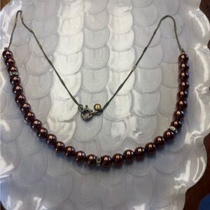 J.Crew Elegant Brown Pearl Necklace
